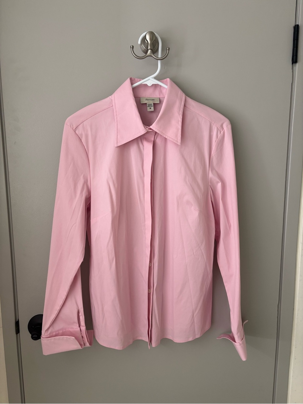 Faconnable Pink Button Down Shirt Women’s Medium Stretch Cotton Blouse